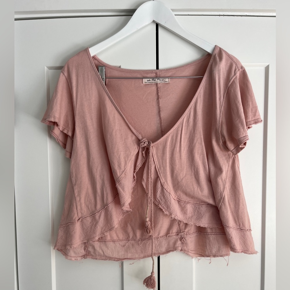 Dusty Pink Free People Tie tee, size XS / S